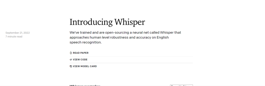 OpenAI Whisper Screen Shot